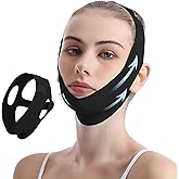 Reusable Facial Lifting Belt, V Line Lifting Mask with Chin Strap for Sleeping, Jaw Exerciser V-Shaped Double Chin Reduce (Deep Black)
