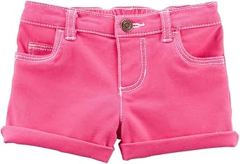 girls pink denim shorts