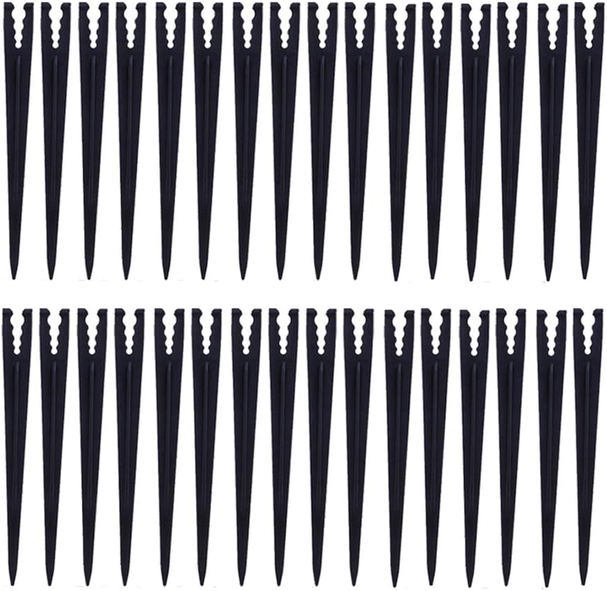 Adasea 100 Pcs Plastic Irrigation Support Stakes for 1/4" Tubing and Emitters/Drip Irrigation Kits/Garden Tools