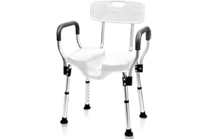 Sangohe Shower Chair - Shower Chair for Inside Shower - U-Shape Seat Heavy Duty Shower Chair - Shower Chair with Arms for Handicap - Wide Shower Seats for Elderly - Shower Chair for Bathtub, 796E