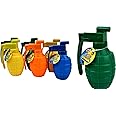 JA-RU Squirt Grenades - Mini Water Gun (6 Water Squirters Assorted Colors) Plastic Grenade-Shaped Water Squirter for Kids | Pool & Beach Toys | Water Gun Party Favors. 868-6