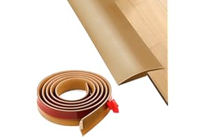 LLZHYA Floor Rubber Transition Strip Self Adhesive Carpet to Tile Transition Strip Edging Trim Strip for Threshold Transitions with a Height Less Than 5 mm/0.2in (Light Brown, 16.4FT)