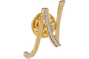 ETHOON Initial Letter Brooch Pin Small Lapel Pin Tie Tack Name Personalized Gifts for Women Men Gold A-Z