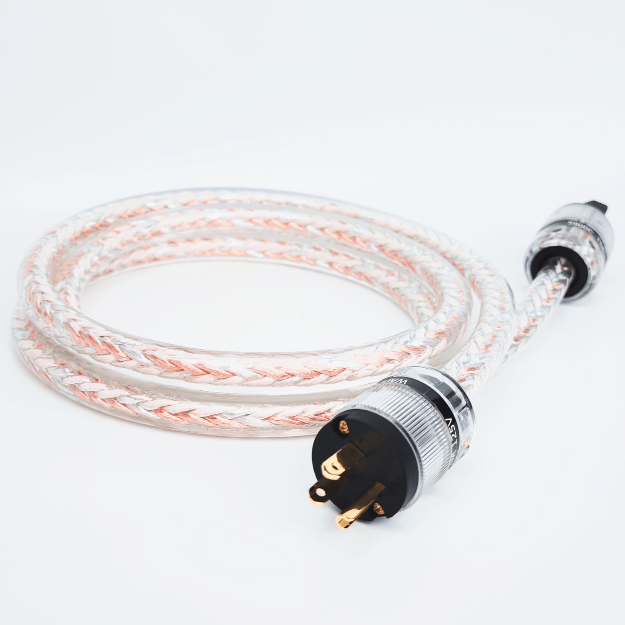 WAudio 10 AWG Audiofiele Stroomkabel, Hi-End OFC Netsnoer met Schuko & C15 Stekkers voor HiFi Systemen (1M