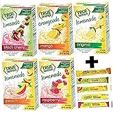 True Lemon Assorted Beverage Pack: (5boxes 10ct each) with 5 FREE BONUS Sticks of Lemonade! True Lemon Original Lemonade, True Peach Lemonade, True Black Cherry Limeade, True Mango Orange and True Raspberry Lemonade. Assorted True Lemonade Drink Mixes.
