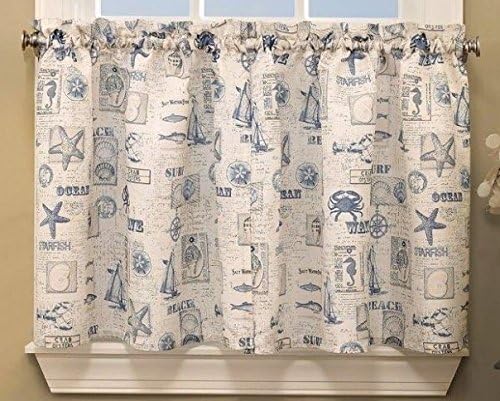 by The Sea Tier Pair 60Wx36L, Blue