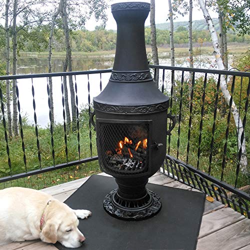 The Venetian Grill & Oven Chiminea CAST Iron +Free Deck Protector ($59.95 Value)