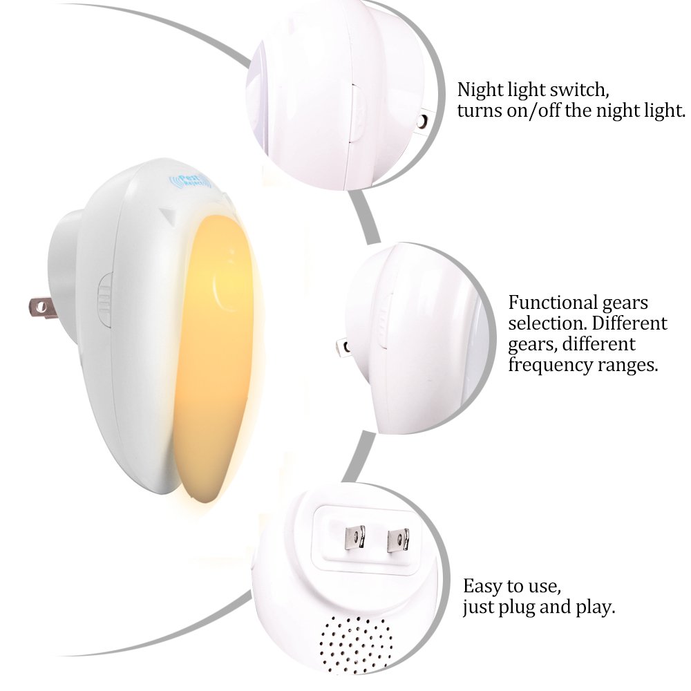TUPELO Ultrasonic Pest Repeller, Mosquito Repellent, Bug Repeller, Electronic Pest Reject Plug In with Night Light for Mice, Rat, Roach, Rodent, Ant, Fly, Spider, Insect (1 Pack) [2018 NEW]
