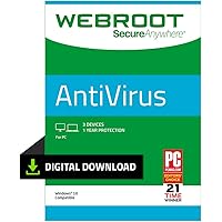 Webroot Internet Security with Antivirus Protection – 2019 Software | 3 Device | 1 Year Subscription | PC Download