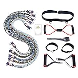 Micrael Home Heavy Duty Resistance Bands Set Including Non Snap Exercise Bands, Safe Door Anchor, Ankle Straps, Foam Handles, Carry Pouch with Exercise Starter Guide - Home Body Stretch Power Workout