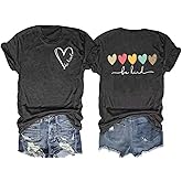 Be Kind Shirt Women Heart Leopard Printed Teacher T-Shirt Cute Kindness Graphic Motivational T Shirt Tops