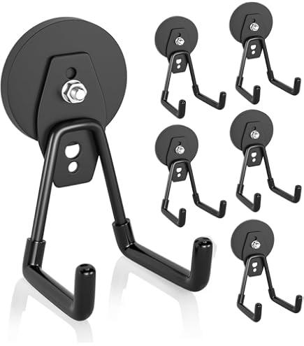 Magnetic Hooks Set Of 2 – Ultra-Strong 14lbs Capacity With Anti-Slip Coating For Indoor & Outdoor Use