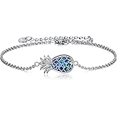 ONEFINITY Sterling Silver Pineapple Bracelet Pineapple Pendant Jewelry Mother‘s Day Gift for Women Mom