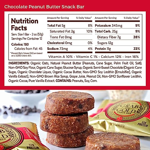 GRAB THE GOLD Snack Bars, Chocolate Peanut Butter (14 Bars Amazon