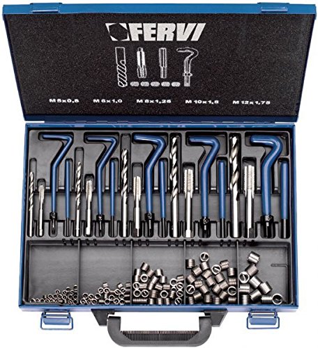 Fervi Thread Repair Set M5-M12 HSS Steel Pliers Organizer Kit