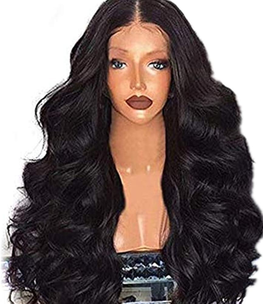 Womens Long Wigs,Black Brazilian Human Hair Body Wave Lace