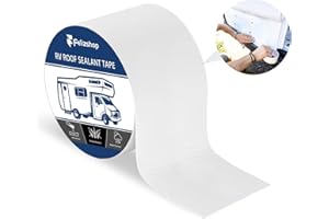 FELIZSHOP RV Roof Sealant Tape - 4 Inch X 50 Feet, Weatherproof Roofing Repair Tape, UV & Waterproof Rubber Sealing, White for Camper Trailer Boat Leak Repair