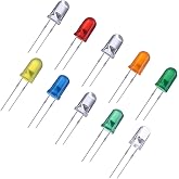 EBOOT 100 Pcs Clear Light Emitting Diodes Bulbs LED Lamp,10 Colors | Light Emitting Bulb for Projects, Circuit Boards, Electronics Experiments, DIY Indicator Lights, Breadboard Use