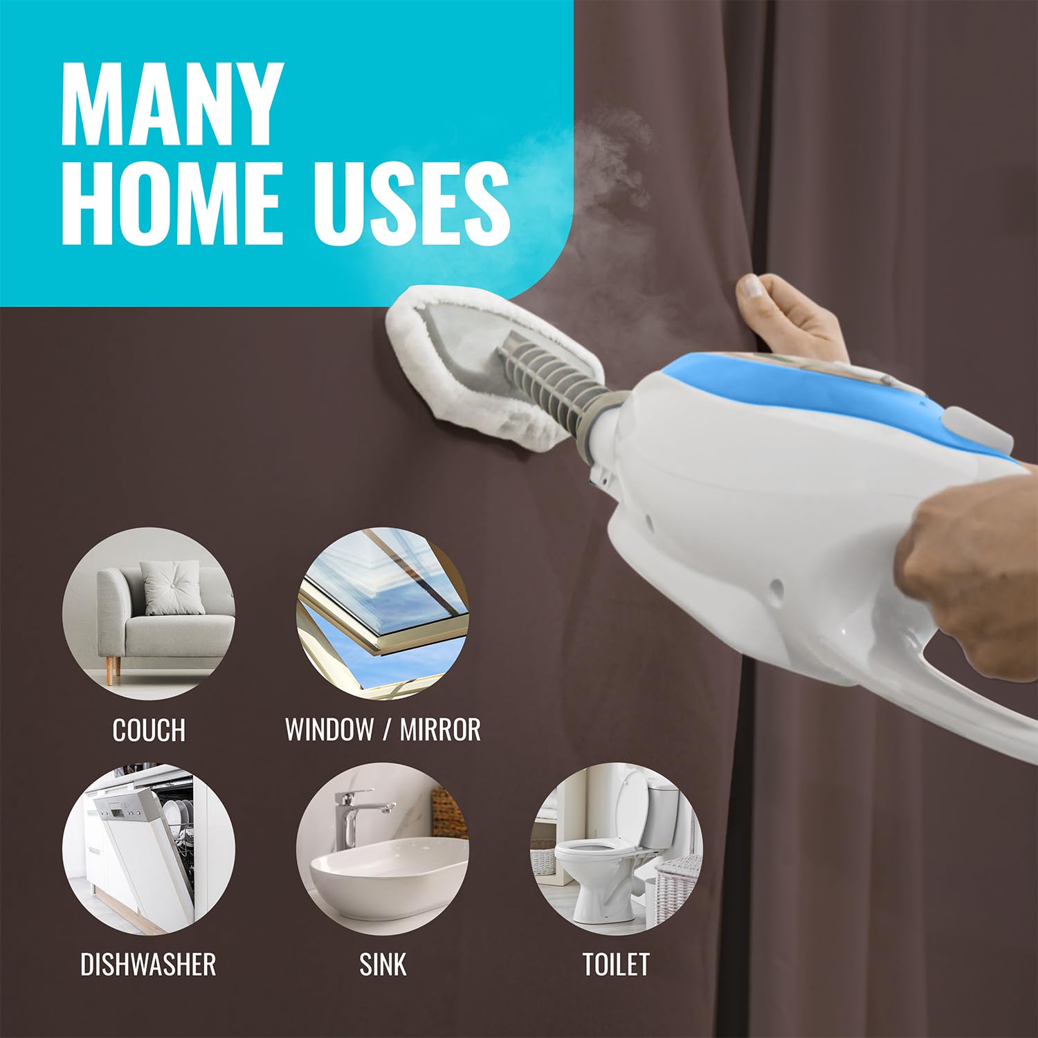 Steam Mop Cleaner 10in1 with Convenient Detachable Handheld Unit