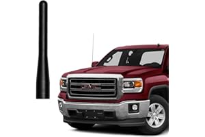 AMFRNE GM Truck Short Antenna, Compatible with 1999-2026 Chevy Silverado/GMC Sierra 1500 2500 3500 Truck Pickup Direct Replacement Antenna Rod, Matte Black 3.6 Inch 6061 Aluminum, Car Wash Safe Proof