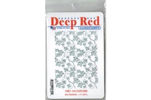 Deep Red Stamps Vines Background Rubber Stamp 3 x 4inches
