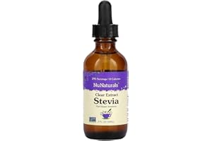 NuNaturals Clear Extract Stevia, Plant-Based Sweetener, Unflavored, Glass Bottle, 2oz