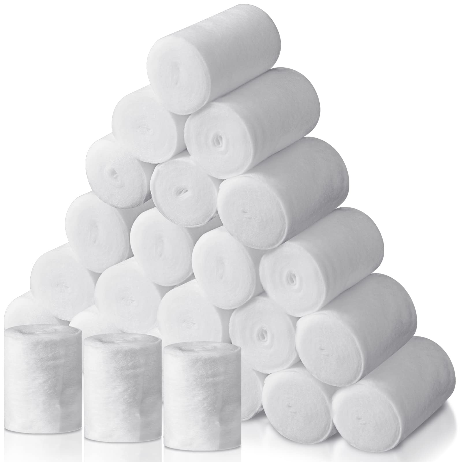 Photo 1 of Treela 24 Rolls Cast Padding Individual Pack Undercast Padding Roll Wrap Bandage with Plaster Soft Cloth for Halloween Wrap Bandage Art Projects Body Casts Mask Making Supplies (3 Inch x 8.9 ft)