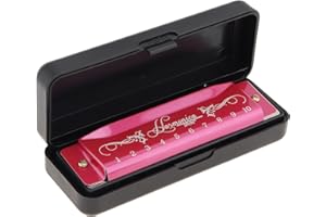 OriGlam Rose Red Blues Harmonica, Diatonic Key of C, 10 Holes 20 Tones