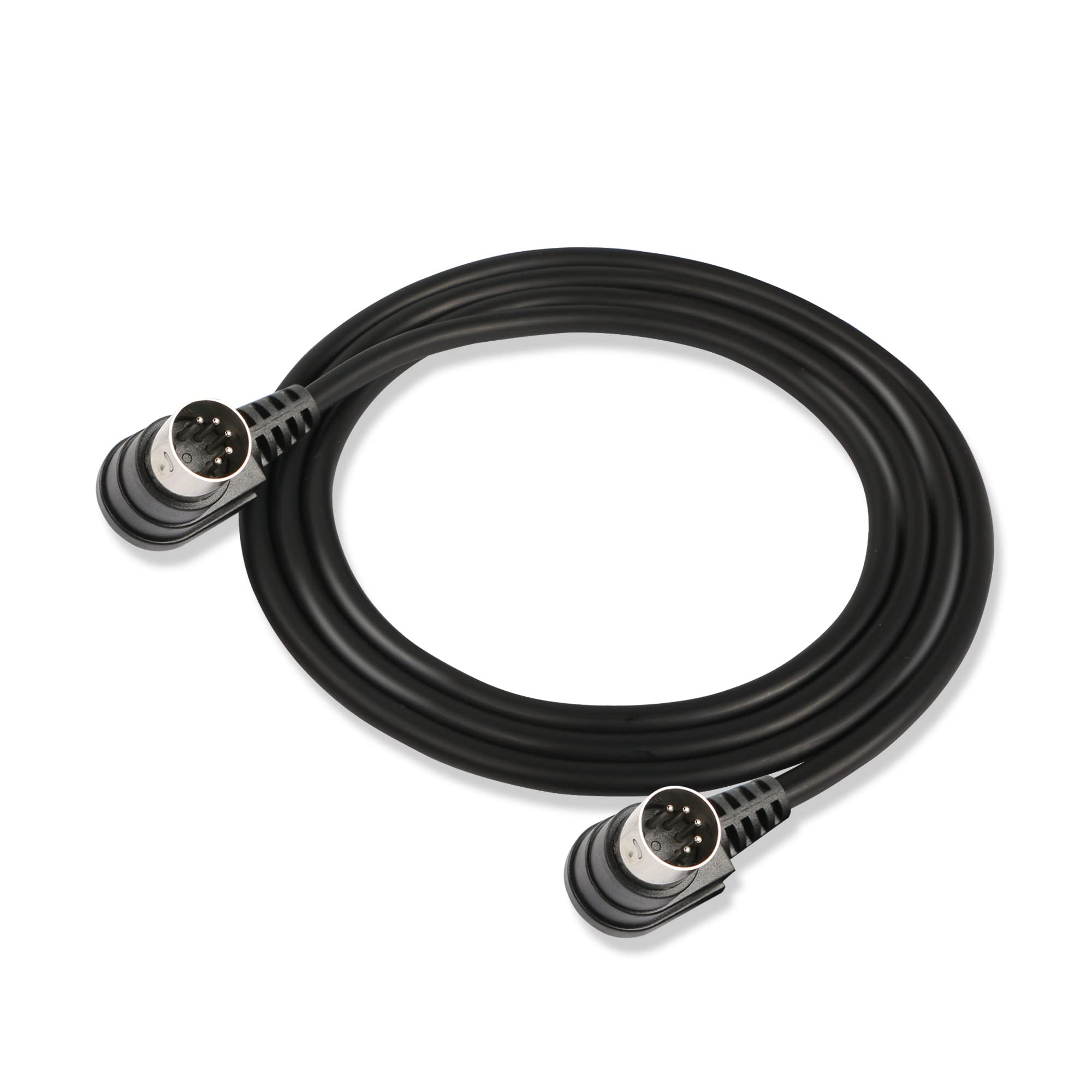 GINTOOYUN Right Angle 5-Pin DIN MIDI Cable Right Angle 90 Degree DIN 5 PIN Male to Right Angle 90 Degree DIN 5 PIN Male MIDI Audio Cable for Music Mixer,MIDI Device,MIDI Keyboard,etc. (1.5M)