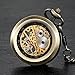 Carrie Hughes Pocket Watch Steampunk Skeleton Hand-Wind Roman Numerals Antique Chain Mens Womens CH397
