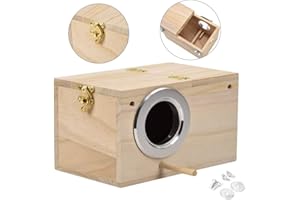 ZYYRT Bird Breeding Box Parakeet Nest Box Budgie Cage Wood House for Parrot, Lovebirds, Parrotlets Mating Box(7.8”x4.8”x4.8”)
