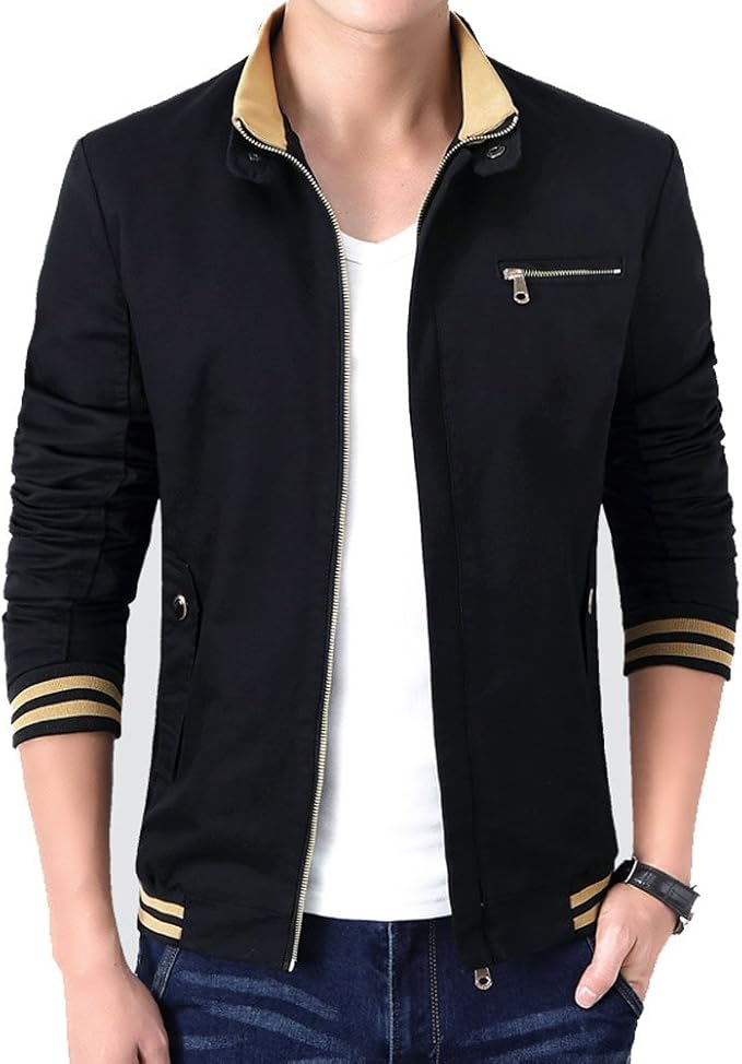 Men's Slim Fit Fashion Classic Casual Cotton Light Jacket Wear Outwear