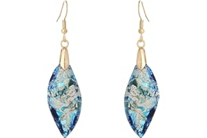 PLUMISS Boho Jasper Teardrop Earrings for Women, Natural Genuine Gemstone Dangle Earrings in Assorted Colors, Gold and Silver Fishhook Earrings Gift with Gift Box