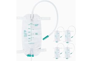 500ml Leg Bag Urinary Drainage Bag Set of 5 with 17.7 Inch Kink-Resistant Tube, Adjustable Straps with Buttons, Anti Leak and
