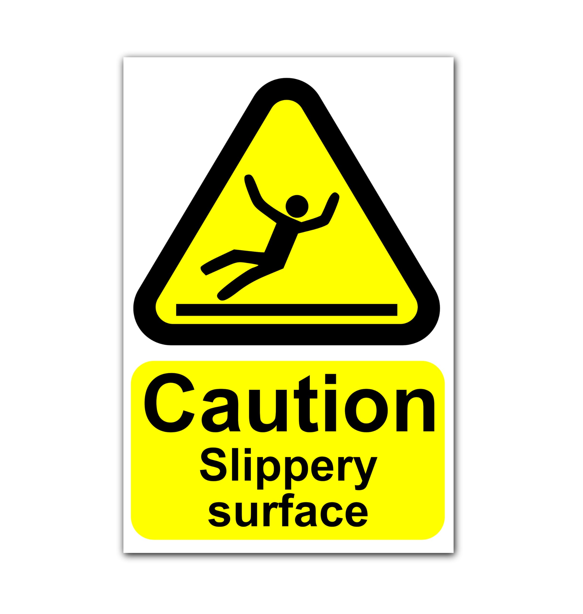 Caution Slippery Surface Correx Sign Board – Printed & Laminated Safety Sign for Builders, Construction Sites, 300mm x 200mm x 4mm, Durable & Visible Warning Signage for Workplace Safety