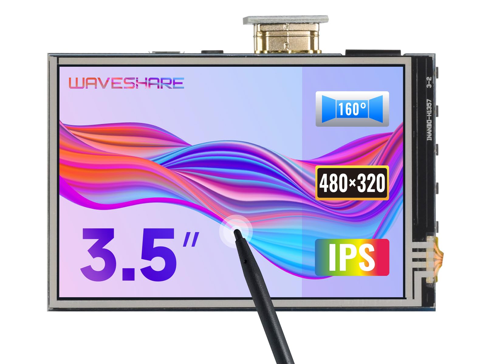 Waveshare 3.5 inch Resistive Touch Screen LCD Controlled High Resolution HDMI Interface Display Panel for Raspberry Pi 2B 3B 3B+ Zero Zero W Support Raspbian Ubuntu System