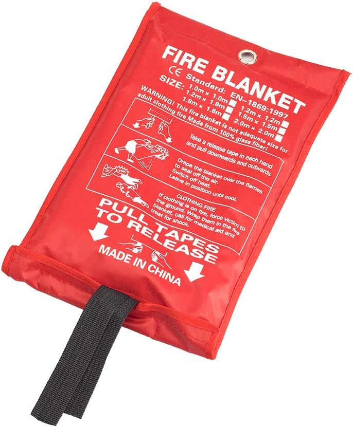 Genubi Industry Fire Blanket for Emergency Surival, Heavy-Duty Fiberglass Fire Blanket Flame Retardant Protection and Heat Insulation for Grill, Car, Camping