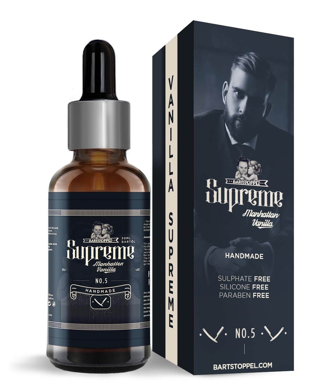Beard Oil Vanilla | Hair Growth & Moisturiser | Bartstoppel© Barber Company | Supreme Care for Men