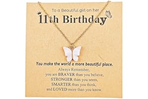 Pink Butterfly Necklaces Birthday Gifts 8 9 10 Year Old Girls Birthday Gift 12th 11th Birthday Gift Butterfly Pendant Necklac