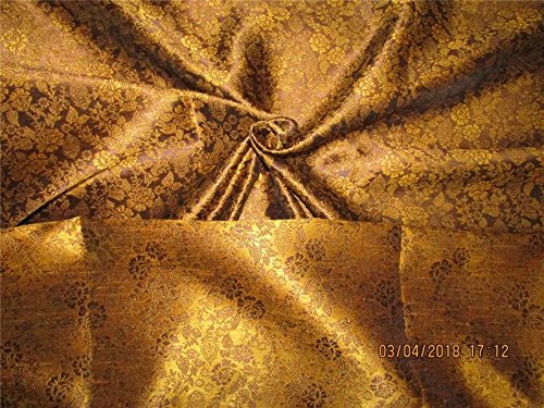 Puresilks Reversible brocade brown x mustard Color 56