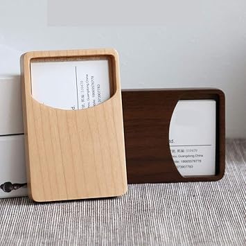 Porta tarjetas Estante de la tarjeta de visita de la oficina de madera de los hombres
