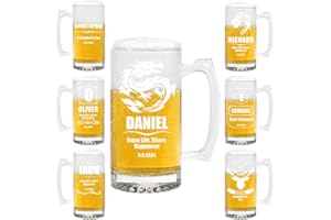 YINYIFANS Personalized Gifts for Men,Personalized Beer Glass,Custom Alcohol Gifts for Beer Lovers,Father's Day Gifts,Unique B