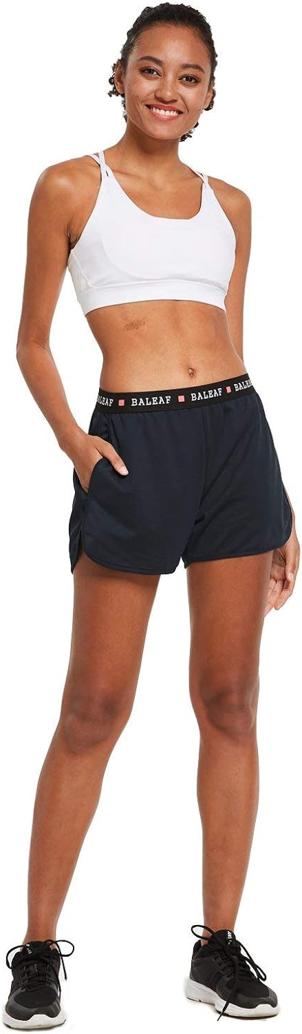 BALEAF Women's 3.5" Athletic Lightweight Running Shorts Pockets Sports Active Gym Workout Dri Fit Yoga Lounge : Clothing