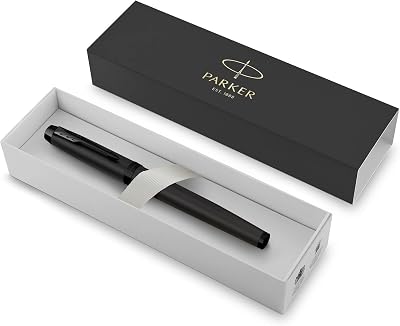 Parker IM Rollerball Pen Matte Black with Black Trim Fine Point Gift Box