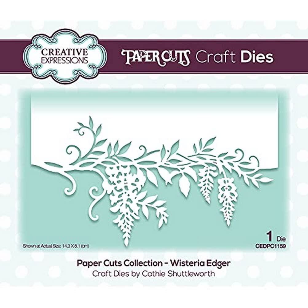 Creative Expressions Paper Cuts-Edger Wisteria-Craft Die, Metal, Size Die Size 14.3 x 8.1 cm CEDPC1159