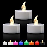 ERTYUI Flameless Tea Lights 12/24/50/100/200 Warm White Flicker 1.4in