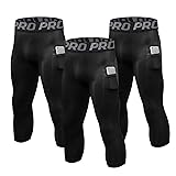 3 Pack Mens 3/4 Compression Pants Running Football