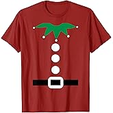 Christmas Elf Red Santa Dwarf Costume Jester Group Halloween T-Shirt