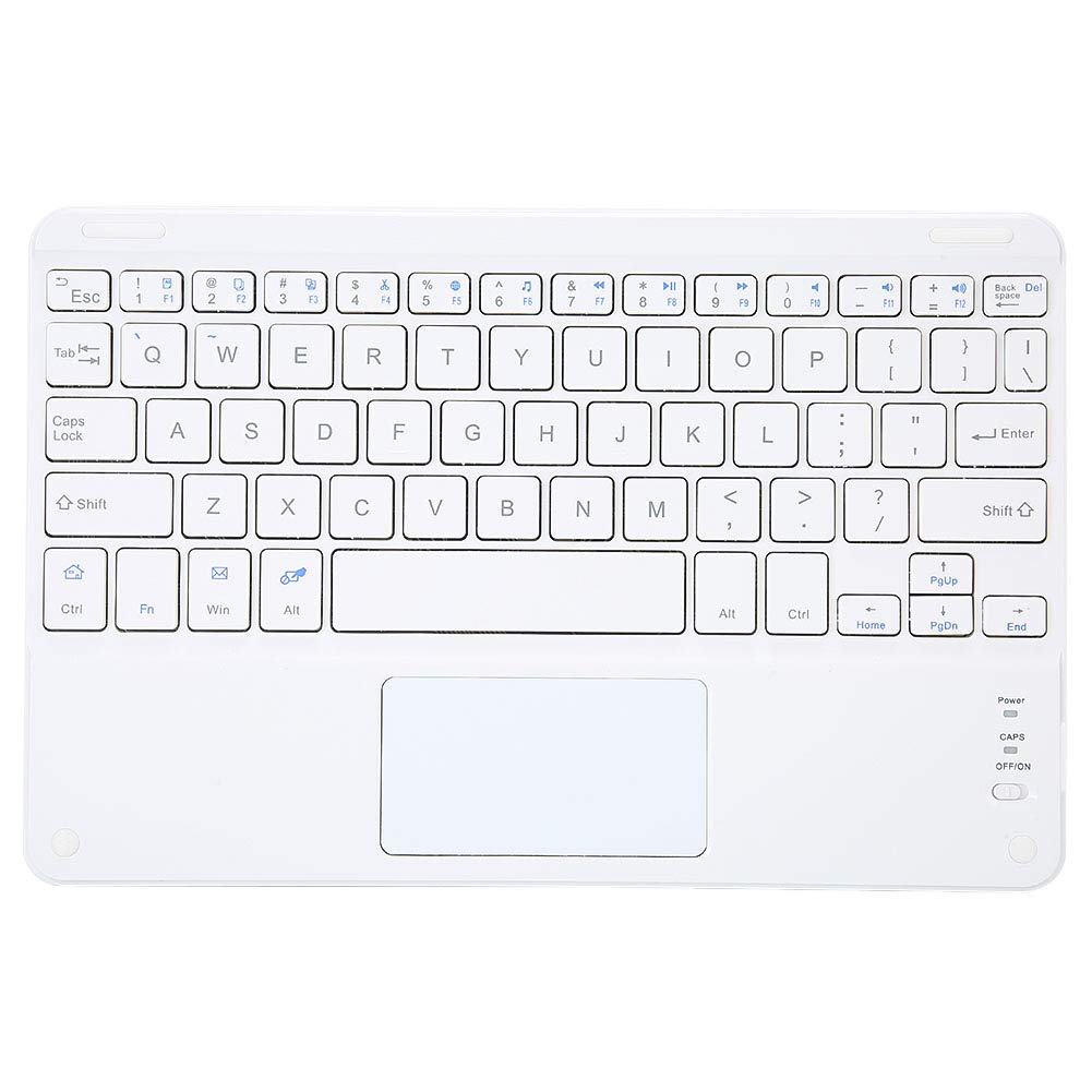 VBESTLIFE Bluetooth Keyboard, Ergonomic Design Portable 9 Inch Slim Lightweight White Wireless Keypad with Full Keys, FN Media Keys and Touchpad for Android/OSX/Windows