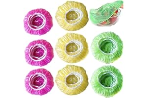 60 Pcs Elastic Food Storage Covers Reusable Stretch Plastic Wrap Bowl Covers Elastic Alternative to Foil for Family Outdoor P